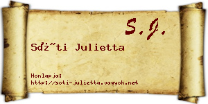 Sóti Julietta névjegykártya